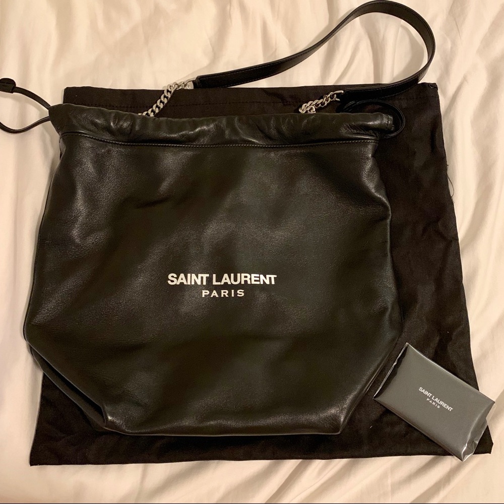 YSL Saint Laurent Teddy bucket bag in lambskin